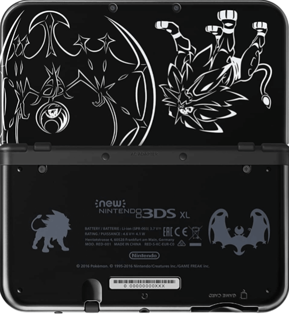 New Nintendo 3DS XL Solgaleo Lunala Black Edition box art for Nintendo 3DS